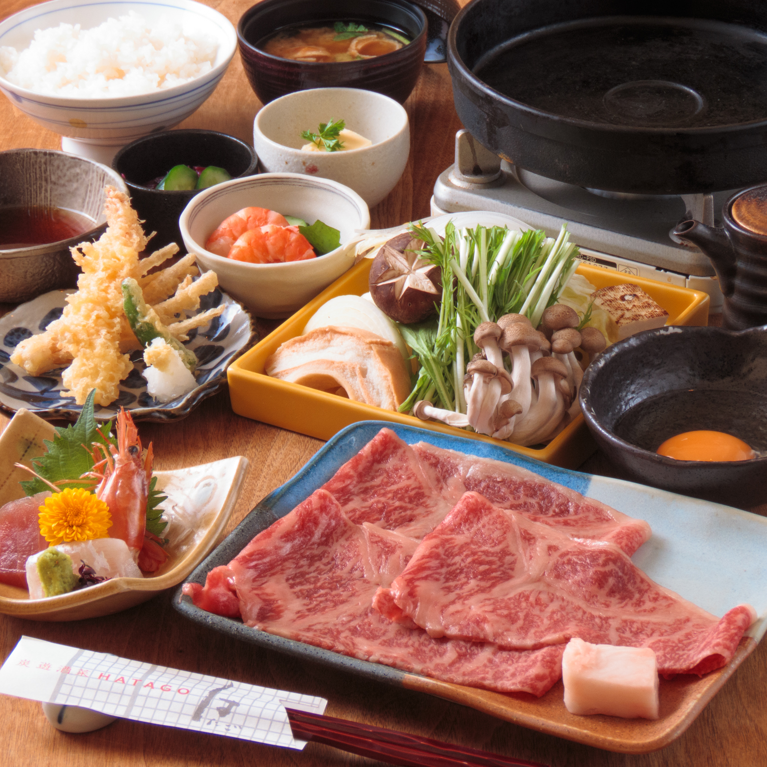 Wagyu Beef Sukiyaki Dinner set ￥7000（tax included）